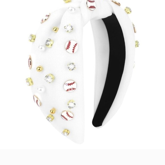 Baseball Embellished Headband White - Picture 3 of 5
